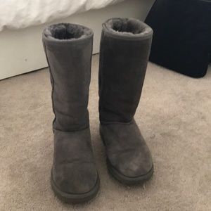 Tall, grey, size 6 Uggs.